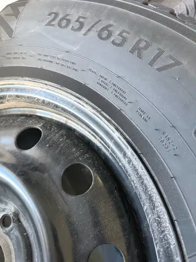 4 - Nordman North 9 SUV 265/65R17 studded winter tires with steel rims from a 2023 Volkswagen Atlas.