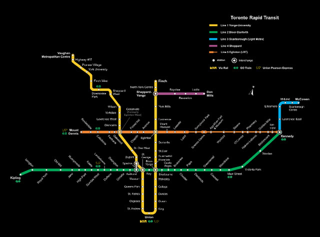 TTC Subway Map - $50 **Good Condition** in Other in Mississauga / Peel Region
