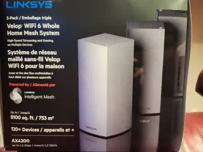 WIFI 6 mesh couvre jusqu'à 8 000 m². Prend en charge jusqu'à 120 appareils sans problème. Backhaul s...