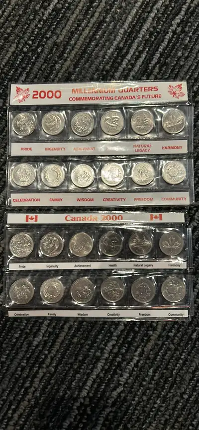Circulated Canadian coin sets. Coins are in excellent condition. 12 coins per set. Give the gift of...