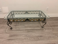 Wrought Iron and Beveled Glass Coffee Table