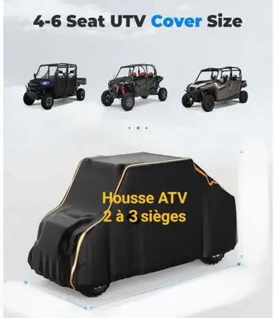 Gardez votre VTT ou côte à côte protégé avec cette housse neuve, conçue pour offrir une protection f...