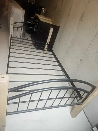 Twin size Bed Frame This twin bed frame is constructed with a sturdy metal and wood frame Here are t...