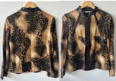 NWOT - Joseph Ribkoff - (Size 10) Women's Leopard Zip Up Jacket, View more