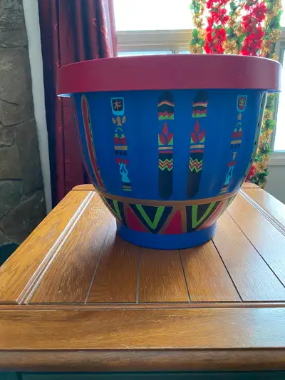 Beautiful Hand Painted Pot with Foliage, View more
