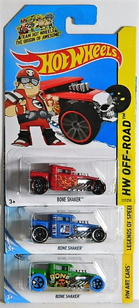 Hot Wheels 1/64 Bone Shaker Diecast Cars