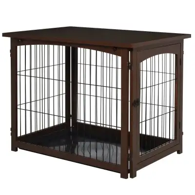 4 in 1 Furniture Style Dog Crate, Brown, View more