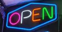 LED Neon Open Sign Ultra Bright 17 inch x 8 inch Flashing & Stea