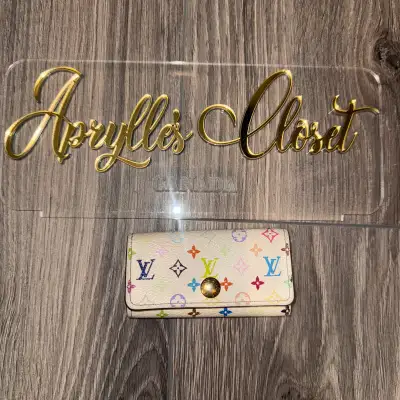 Authentic LOUIS VUITTON Multicolor White Key Case, View more