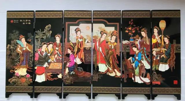 Chinese Folding 6 Panel Divider Screen Table Decoration  in Home Décor & Accents in Oshawa / Durham Region - Image 2