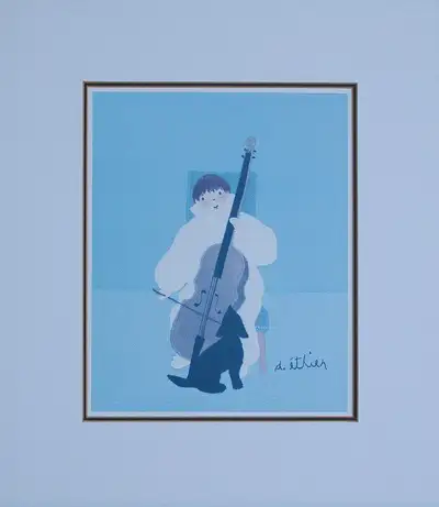 Diane éthier tableau / Sérigraphie / toile Violoncelle, View more