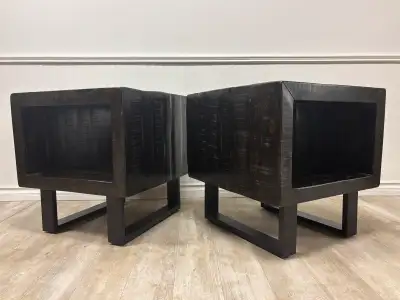 oversized solid wood cube side tables, View more
