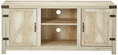Walker Edison 58" Barn Door TV Stand w/ Side Doors in White Oak62864743623427121