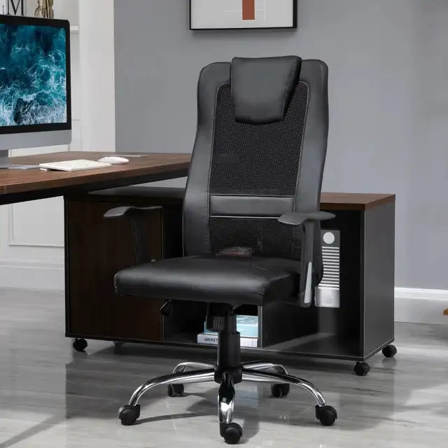 Ergonomic mesh high back Office Chair with Thick Padded Headrest in Chairs & Recliners in Markham / York Region - Image 7
