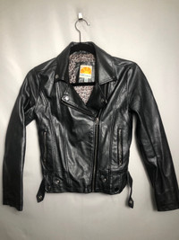 Girls Dark Grey Faux Leather Jacket. Size 10.