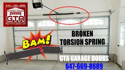 Broken GARAGE DOOR TORSION SPRING Replacement $169, View more