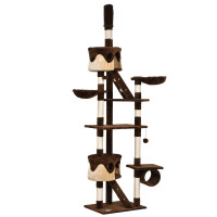 PawHut 94"-102" Huge Cat Tree Ceiling High Cat Condo Scratching 