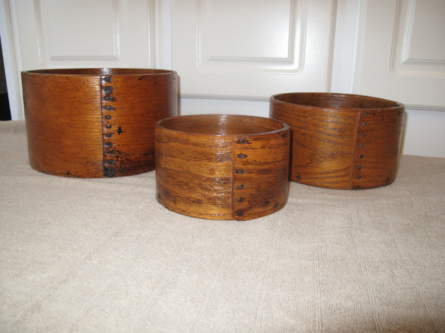 ANTIQUE WOODEN BENTWOOD GRAIN MEASURES - DRY MEASURES in Arts & Collectibles in Guelph