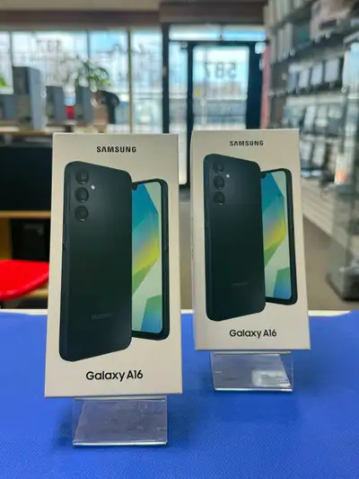 Samsung Galaxy A16 Neuf dans la boite 514-331-2161 Garantie, Chargeur inclus Disponible au 1468 Cote...
