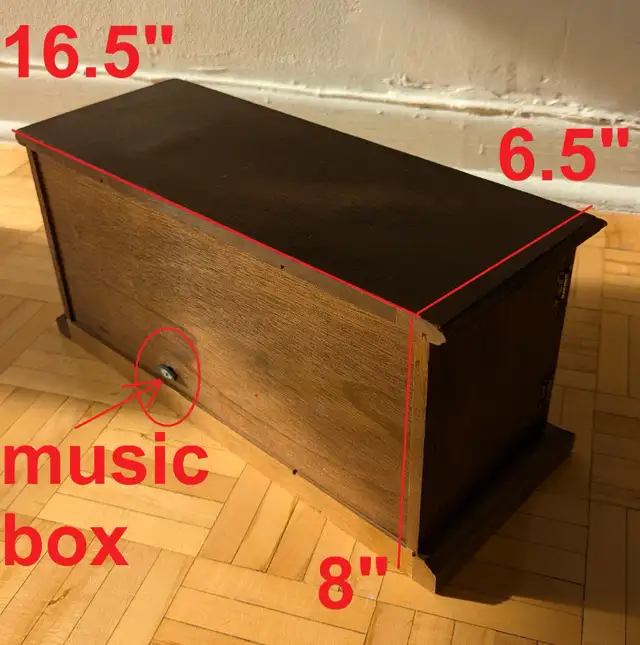 Vintage Antique Musical box Wood Cabinet Style Rare Jewelry Box in Arts & Collectibles in City of Toronto - Image 6