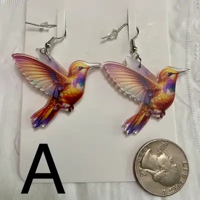 New hummingbird earrings $5/pair, View more