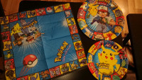 OBO Vintage party paper plates and napkins pokemon 1999