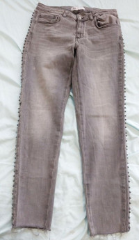 Zara ladies grey jeans l- size 30 like new!