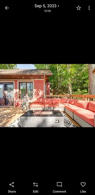  7 Pieces Sectional Seating Group With Firepit And Sun, View more