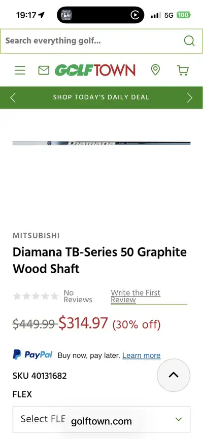 MITSUBISHI Diamana TB-Series 50 Graphite Driver Shaft, Reg Flex, View more