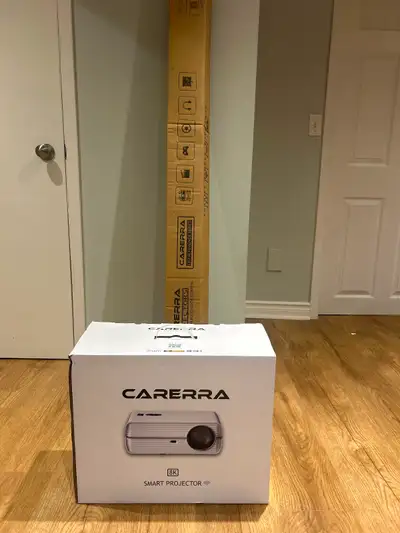 Carerra 8k Smart Projector & 72” Projection Auto-Lock Screen, View more