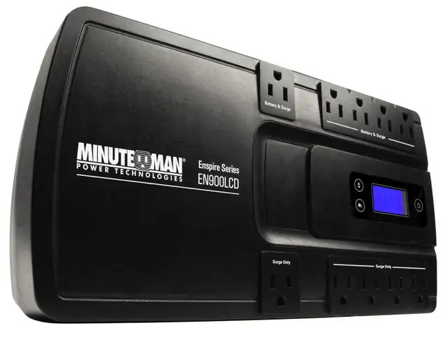 Minuteman EN900LCD 900VA UPS — Tested LCD ~76 min · $80/$120