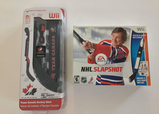 Wii NHL Slapshot game plus compatible hockey stick in Nintendo Wii in Kitchener / Waterloo