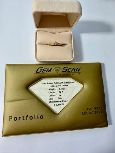Peoples 18kt Gold 0.50ct Diamond Solitaire Ring, View more