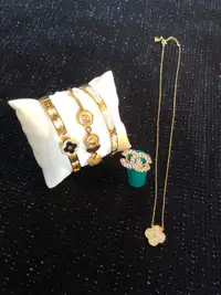 Stunning Clover or Medusa Necklace, Bangle/Bracelet & Ring Sets