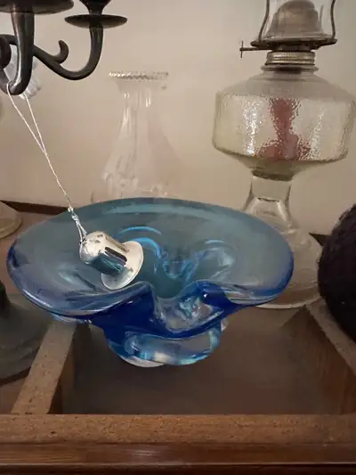 Add a touch of vintage elegance to your home with this stunning Viking Glass Ashtray in a beautiful...