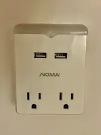 NOMA 2-Outlet Extender Wall Tap with 2 USB Ports