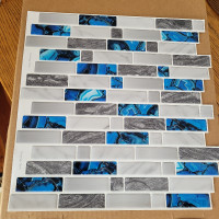 JEWEL TONE BLUE+ MARBLE-LOOK BACKSPLASH - 60 Peel & Paste Sheets