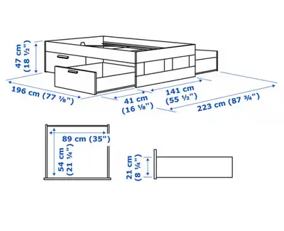 Dropoff$: 4 Drawers double Sz bed frame , View more