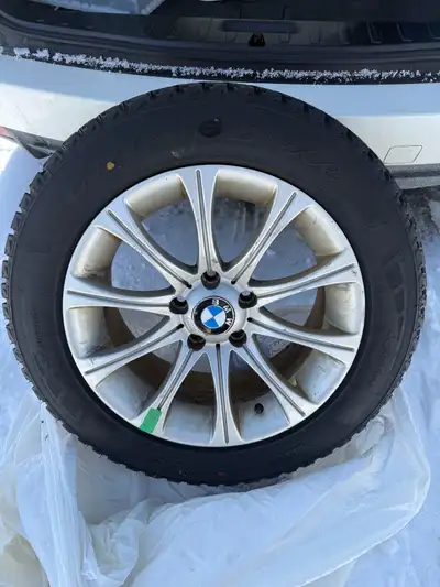 Set of almost new winter tires and rims off a bmw x3 series. 500.00 need gone asap!!!