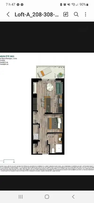 Cession de bail à partir du 1er juillet dans le alphi appartement urbain à Lévis. Loft style 3 et de...