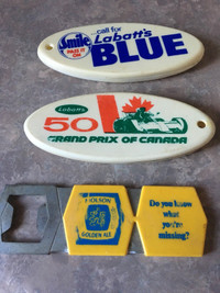 1970’Labatt’s 50 Labatt’s blue and Molson golden beer openers 