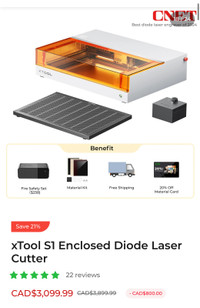 xTool S1 Enclosed Diode 40w Laser Cutter