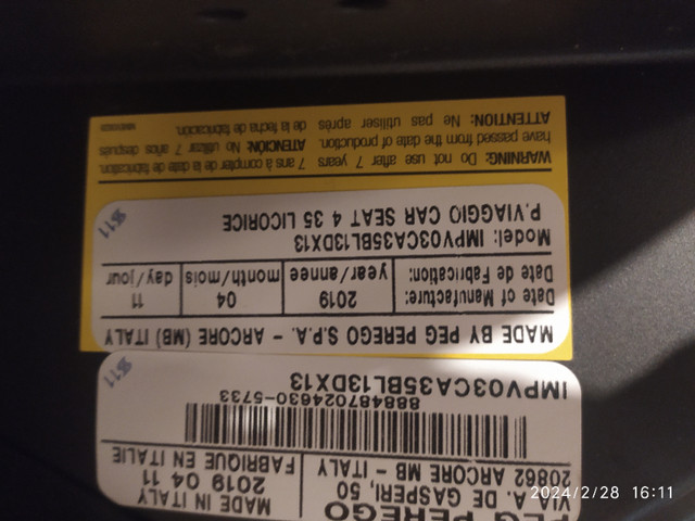 Car seat peg perego primo viaggio 4-35 in Strollers, Carriers & Car Seats in Oakville / Halton Region - Image 2