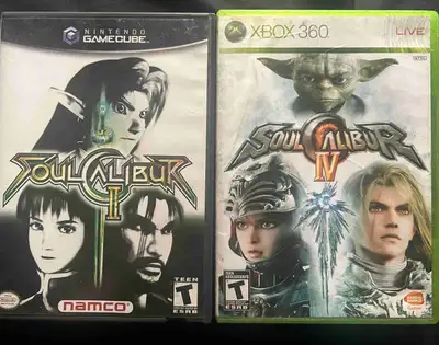Soul Calibur 2 $40 Soul Calibur 4 $20 Both in good condition with case and booklets