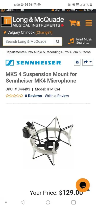 Sennheiser MKS4 Shockmount new in box, View more