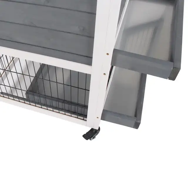 43.25" 2-tier Wooden Rabbit Hutch, Indoor Bunny Cage, 2 trays  in Accessories in Markham / York Region - Image 9