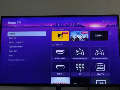 RCA Roku Smart 4K LED TV – 43” with Mobile TV Cart, View more