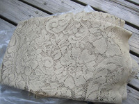 floral lace fabric , dark beige/sand colour various end cuts
