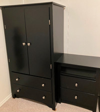 Black Armoire and Nightstand