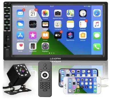 7" Car Stereo Touch Screen Car Audio Receiver Double Din FM Radio Bluetooth Video Remote Control MP5...